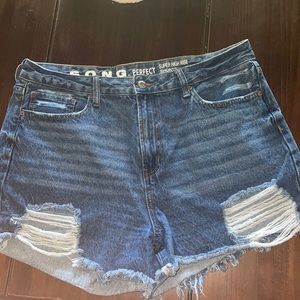 Ripped Denim Shorts
